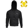 RIDERACT® Men’s Armored Motorcycle Hoodie – Reinforced Riding Hoodie with CE Armor (Black)
