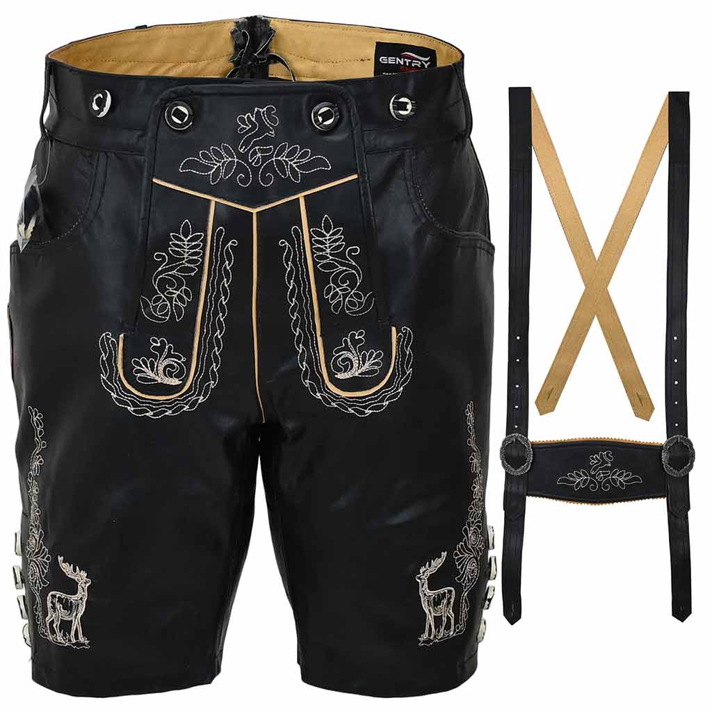 classic gear lederhose German Traditional Men’s Lederhosen – Oktoberfest Outfit 48
