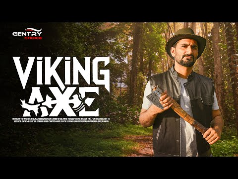 Handmade Engraved Ragnar of Viking's Axe with Ash-Wood & Leather Wrapped Handle