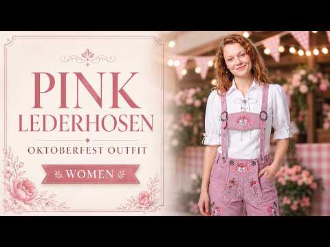 Womens Oktoberfest Outfit Lederhosen Suede Leather Oktoberfest Dress Rose Pink