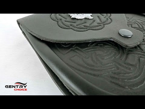Highlander Kilt Sporran with Celtic Deep Embossing Pattern