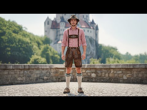 Authentic Suede Lederhosen Antiqued "Hogen" Oktoberfest Costume