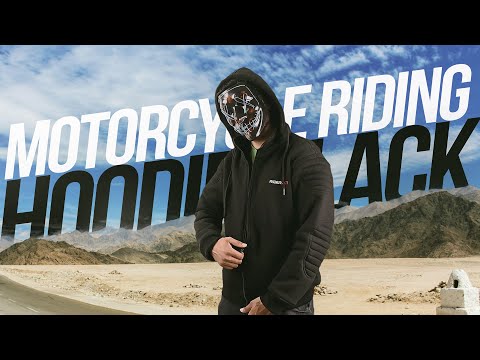 RIDERACT® Reinforced Motorcycle Hoodie with armored Fiber Black