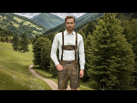 Oktoberfest outfit male Suede Lederhosen Klose German Outfit with Waist Belt