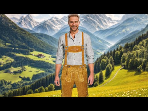 Mens Oktoberfest Outfit | Suede Lederhosen Costume Tillich Golden Brown