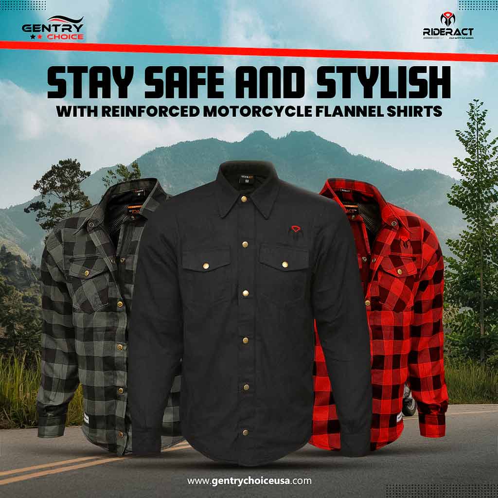 Stay Safe and Stylish with Reinforced Motorcycle Flannel Shirts