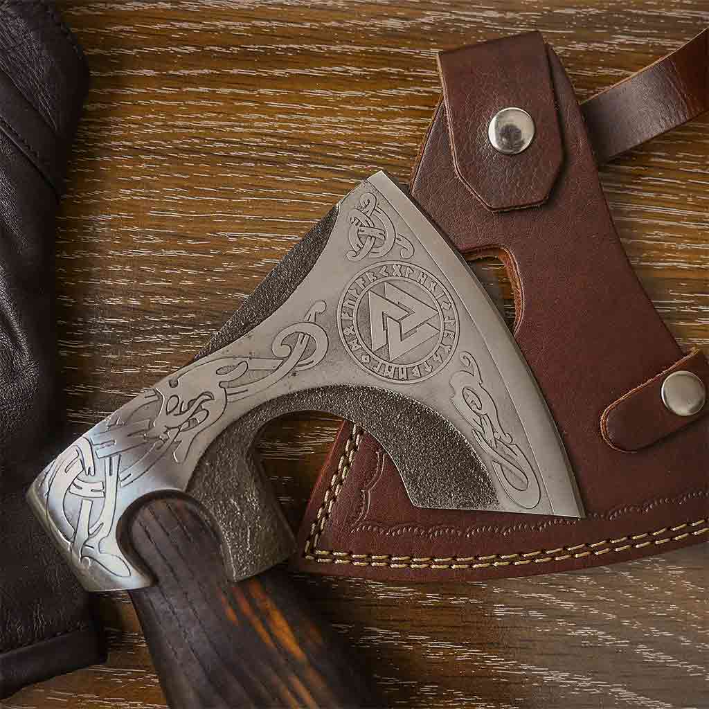 Viking Axe Blade with Sheath