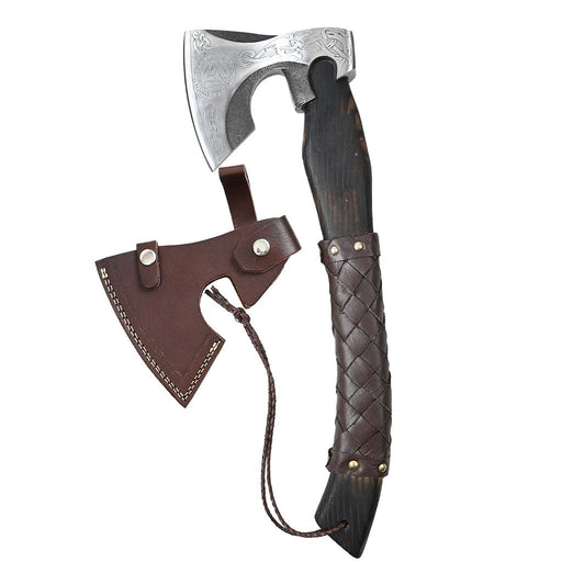 Viking Axe with Wood Handle and Sheath