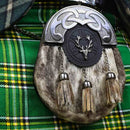 Traditional kilt sporran with natural fur
