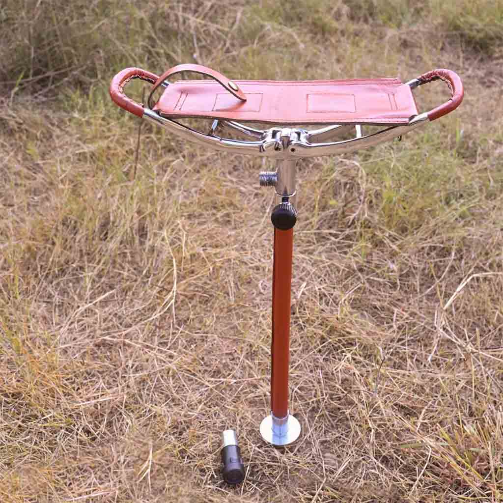 Gentry Choice® Spectator Shooting Stick – Leather Walking Stick Seat (Tan)