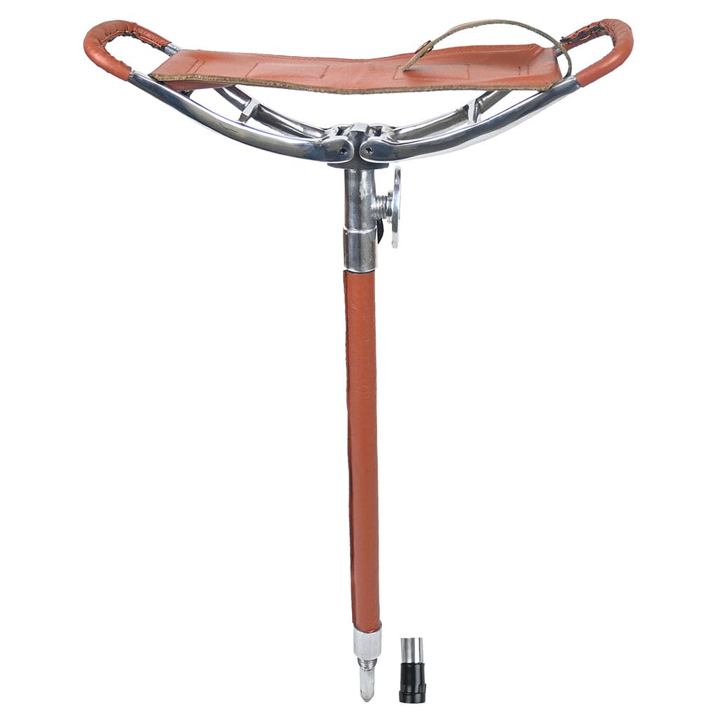 Gentry Choice® Spectator Shooting Stick – Leather Walking Stick Seat (Tan)
