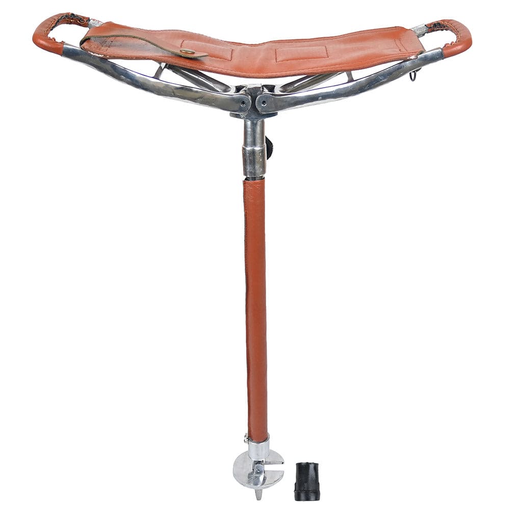 Gentry Choice® Leather Walking Stick Seat – Venator Folding Hunting Stool (Tan)