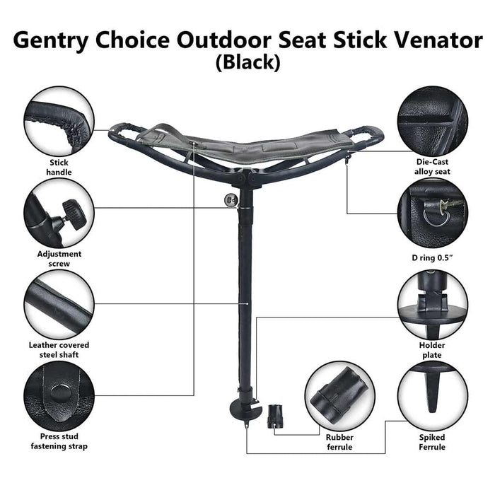 Gentry Choice® Outdoor shooting stick infographics