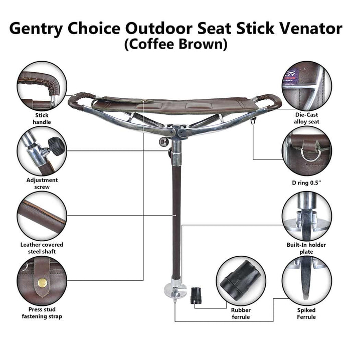 Gentry Choice® Outdoor shooting stick infographics