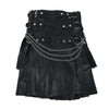Image of Gentry Choice Customized leather kilt with silver chain