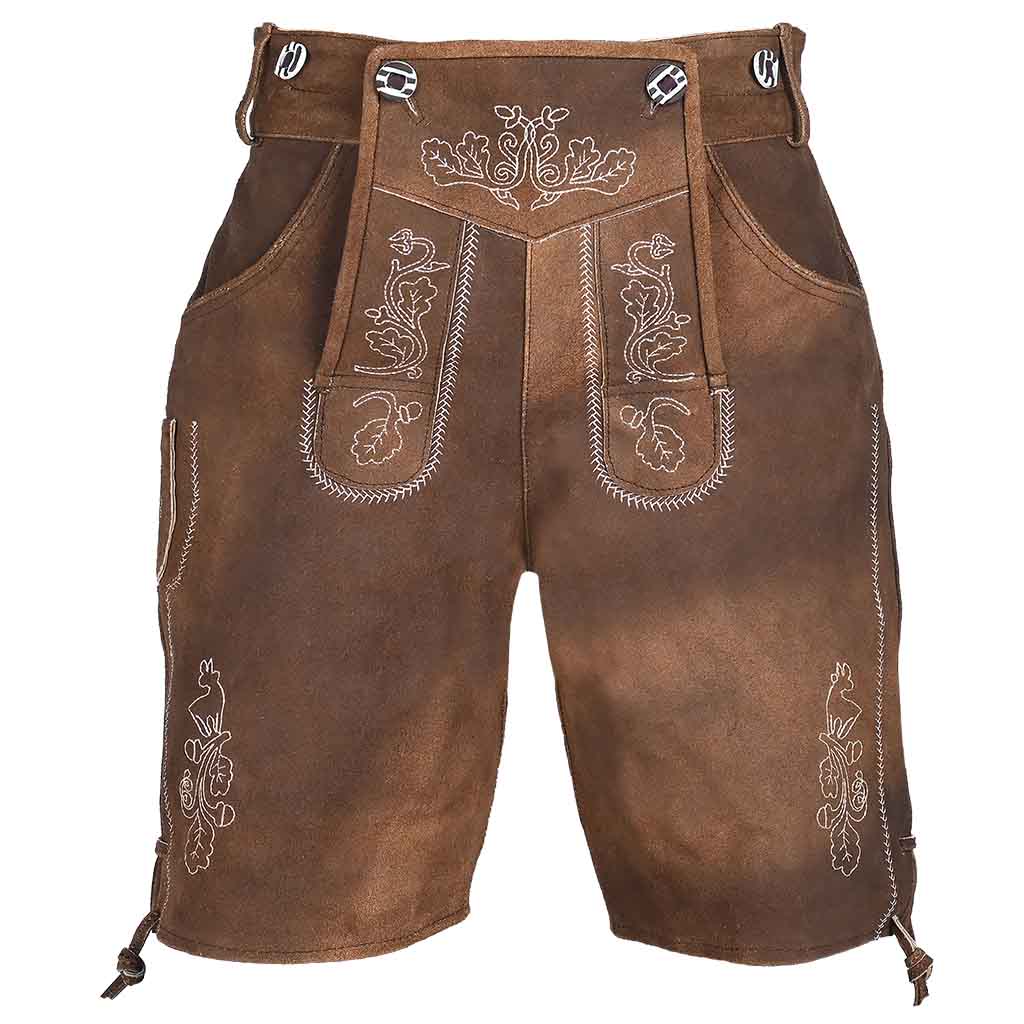 Authentic Suede Lederhosen Antiqued "Hogen" Oktoberfest Costume