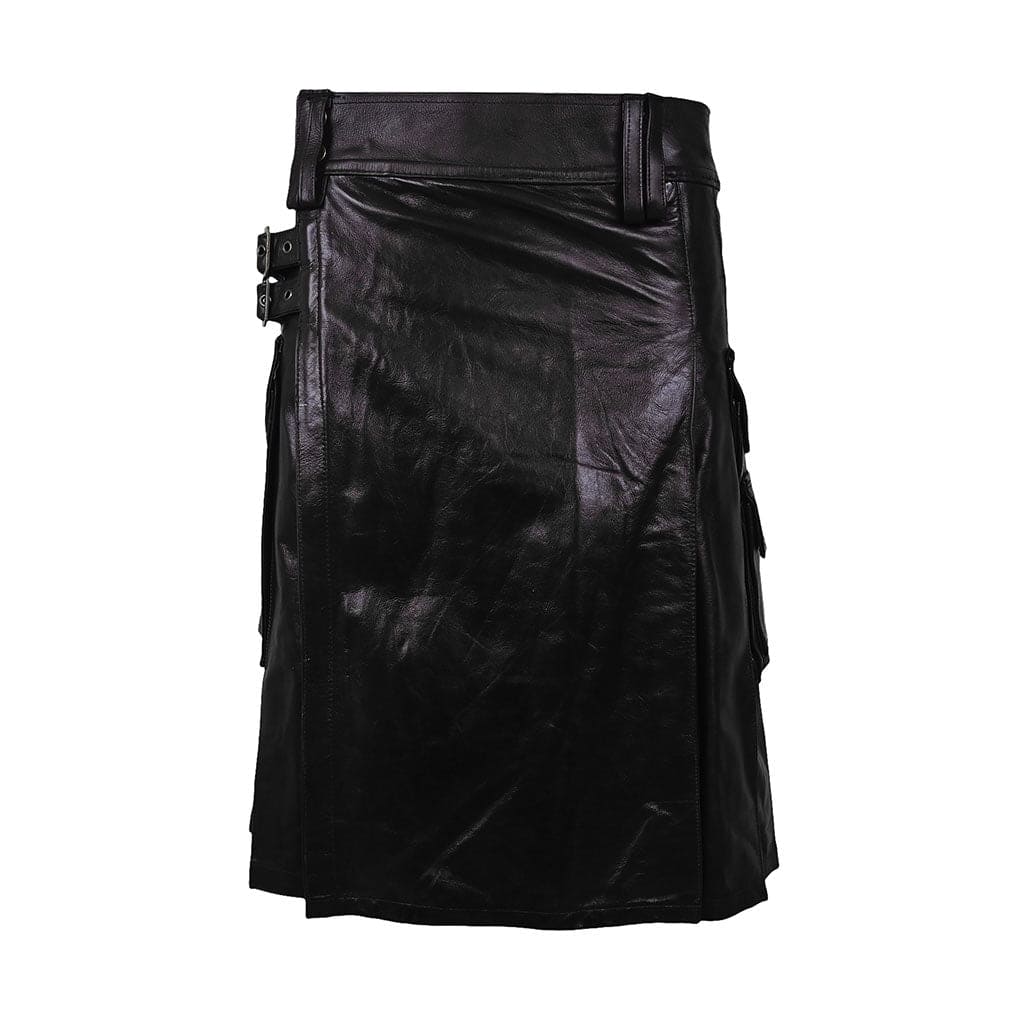 Gentry Choice Customized Utility Leather Kilt Black