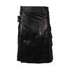 Image of Customized Utility Leather Kilt Black