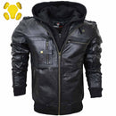 RIDERACT® Mens Leather Motorcycle Jacket | Black Motorbike Jacket