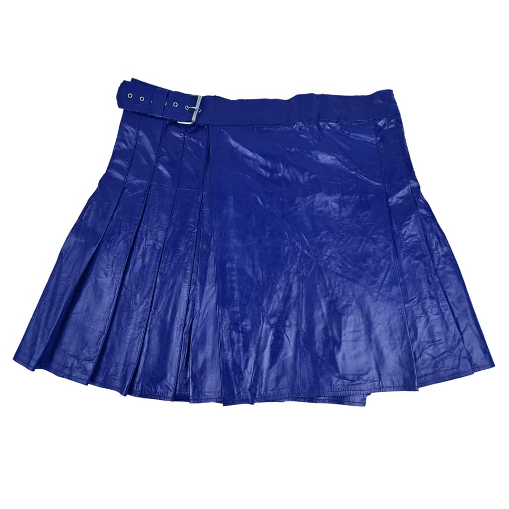 Classic Blue Utility Leather Kilt – Custom Fit Design
