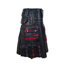 Customized leather kilt with cargo pockets
