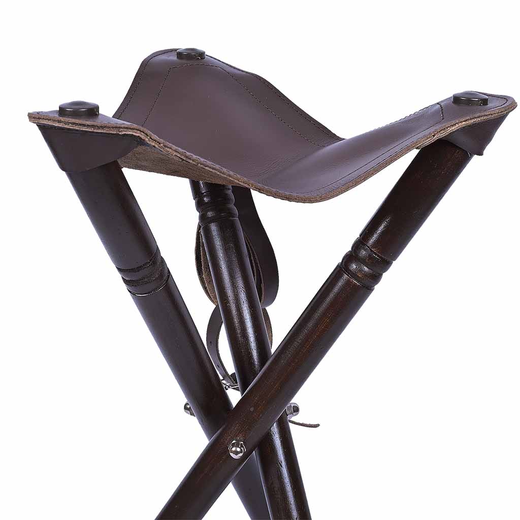 Leather seat tripod stool