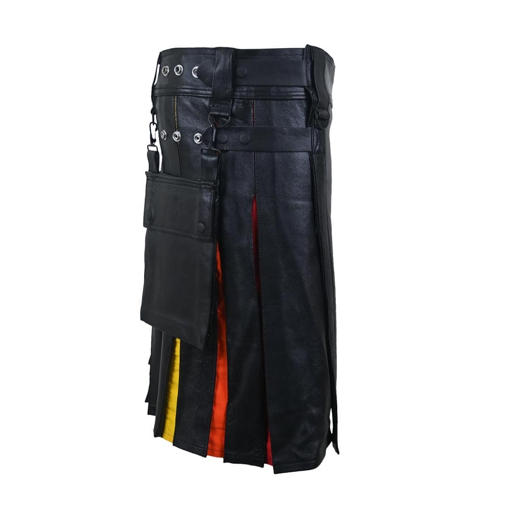 Scottish leather kilt with size pockets