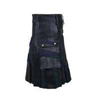Customized leather kilt with pockets