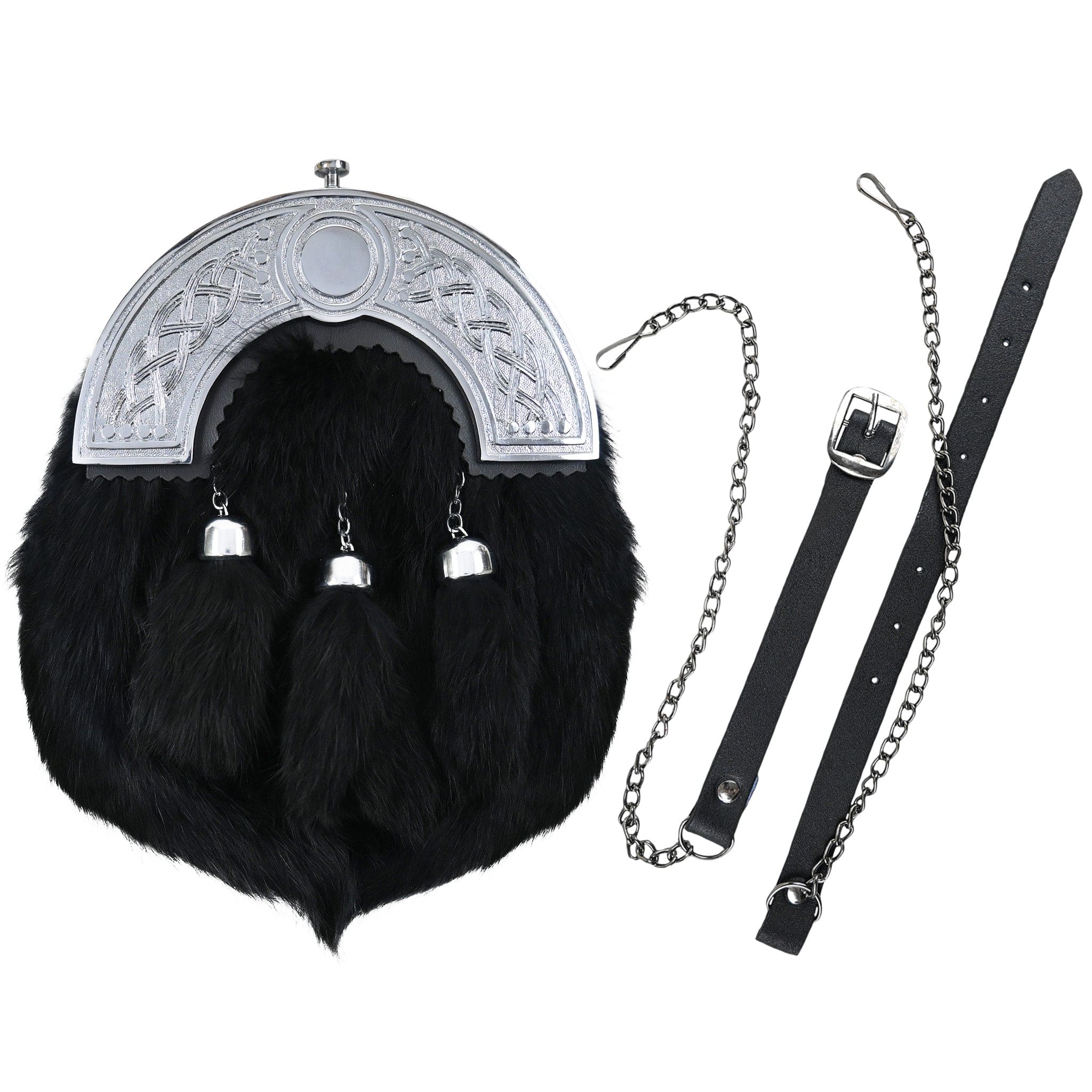 Highland sporran featuring black fur