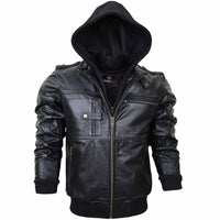 RIDERACT® Mens Leather Motorcycle Jacket | Black Motorbike Jacket