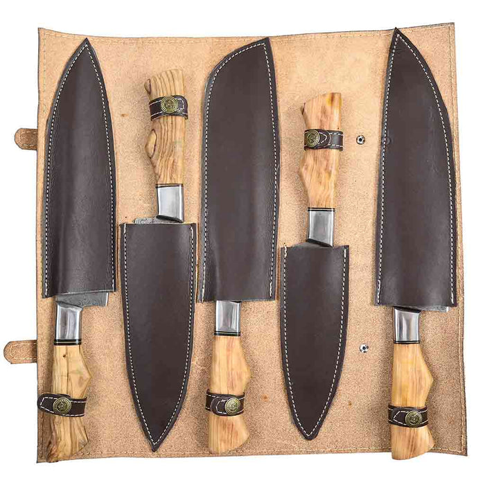 Cooking knives with sheath