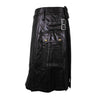 Image of Black leather kilt with pockets