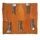 Kitchen knife set with textured steel handles