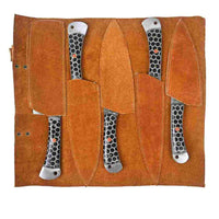 Kitchen knife set with textured steel handles