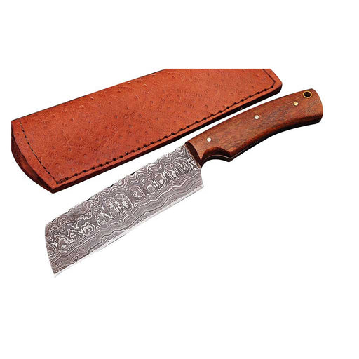 Handmade Damascus Cleaver Knife with Sheath