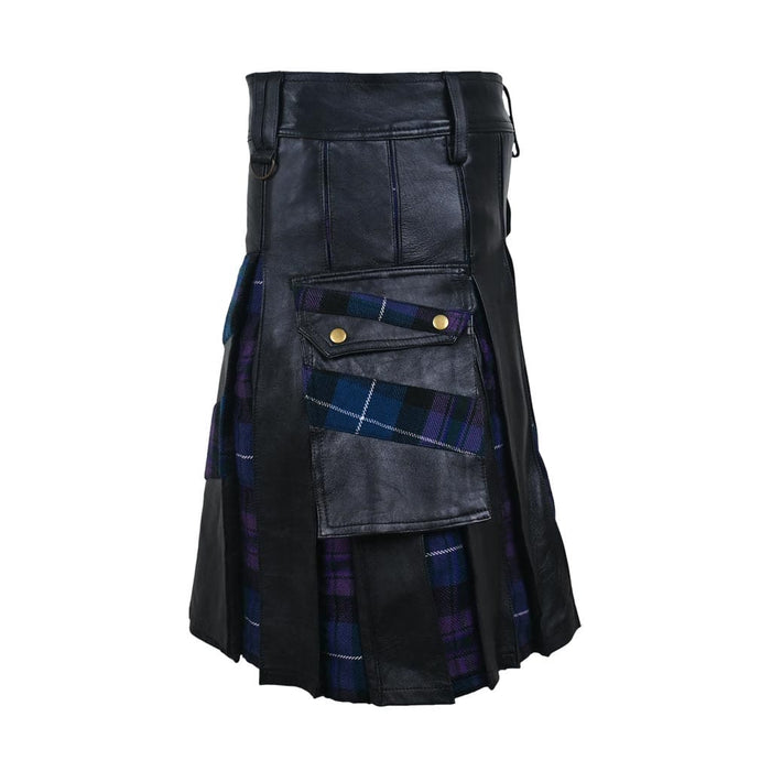 Customized leather kilt with pockets