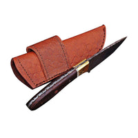 Handmade Damascus Skinner Knife Twisted Pattern with Rose-wood Handle KSK1305