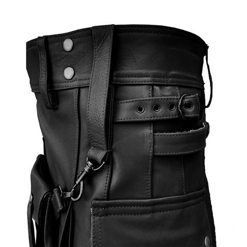Utility Leather kilt with buckles
