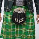 Traditional Highland sporran with leather back and black fur front