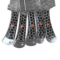 Kitchen knife set with honeycomb handles