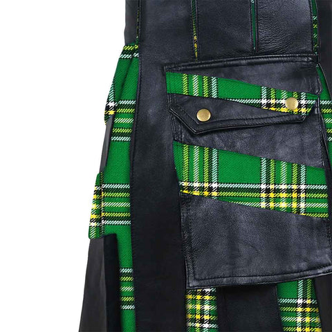 Customized leather kilt with side pockets