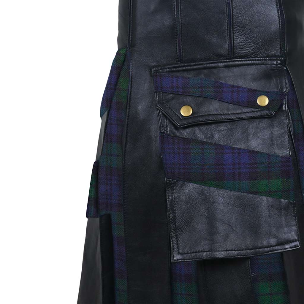 Customized leather kilt with side pockets