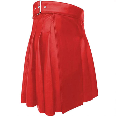 Gentry Choice Customized leather kilt red