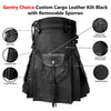 Image of Gentry Choice Custom leather kilt black infographics