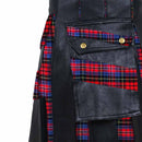 Hybrid leather kilt with side pocket