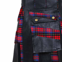 Hybrid leather kilt with side pocket