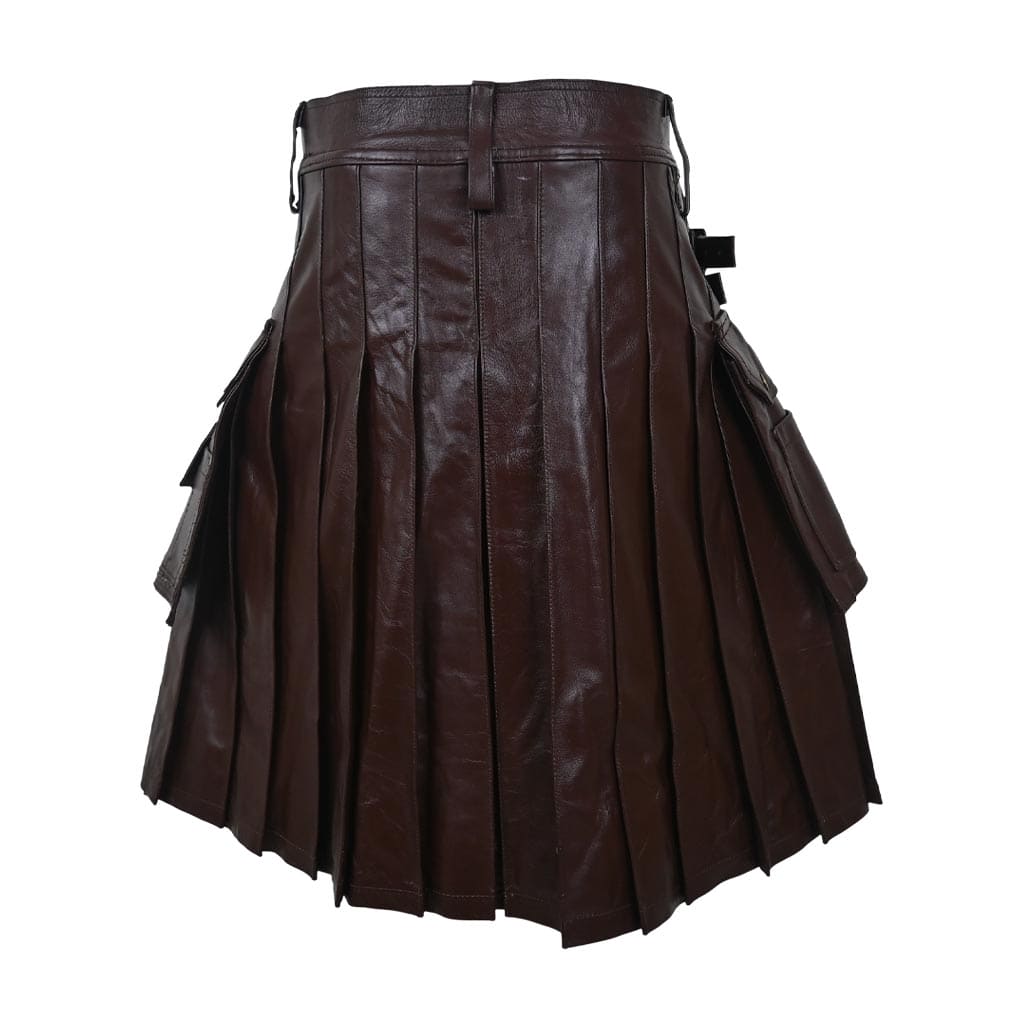 Brown utility kilt leather for men