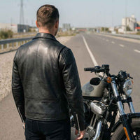 RIDERACT® Brando Motorcycle Jacket Native | Leather Biker jacket with CE Armour