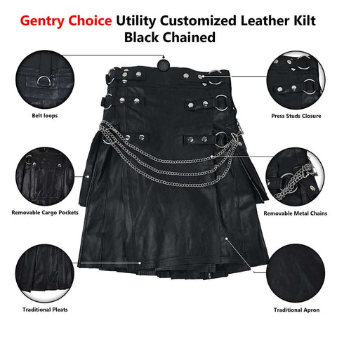 Gentry Choice Customized Leather Utility kilt infograhics