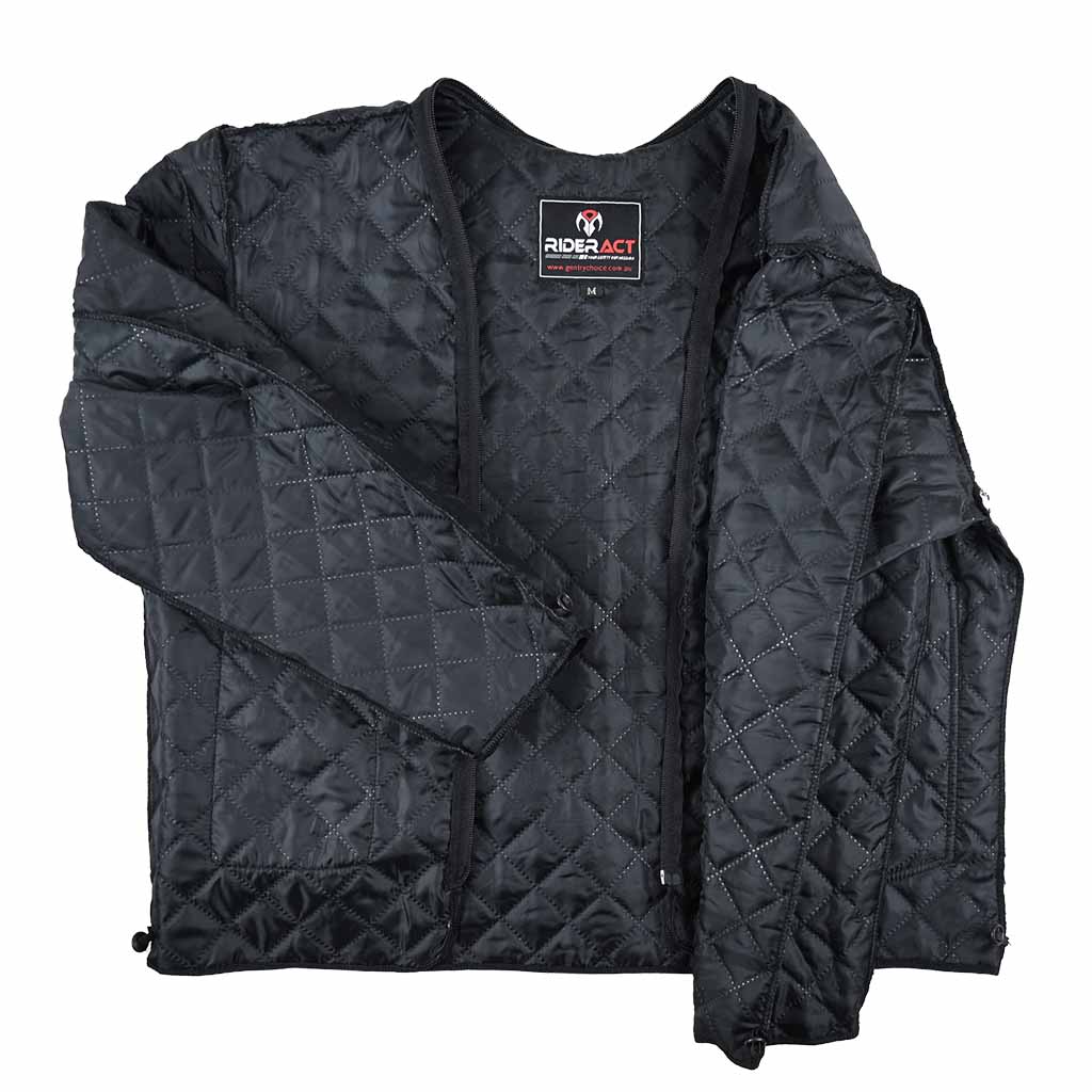 RIDERACT® Mens Leather Motorcycle Jacket with Hood | Black Motorbike Jacket